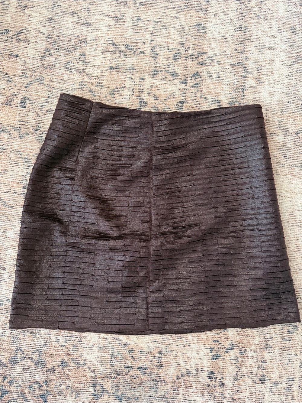 Abbeline Deep Purple Faux Suede Textured Mini Skirt